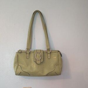 Elegant Olive Green Croc-Embossed Women's Handbag